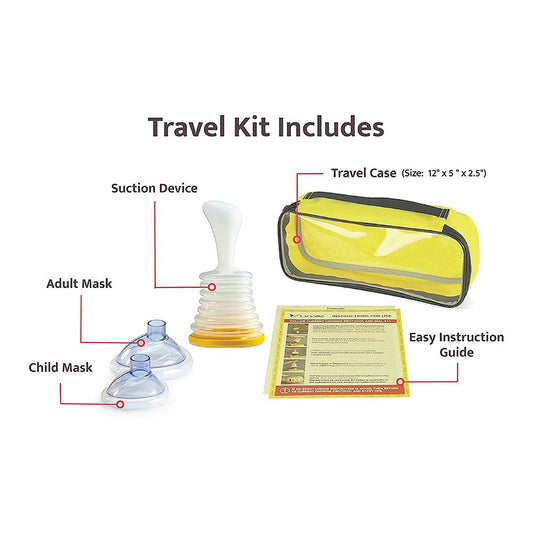 LifeVac Travel Kit - Trusted First Aid Portable Airway Assist Device For Choking Emergencies.
